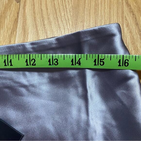 NEW Area Stars Slate Blue Elegant Satin Midi Skirt Size Large NWT - Picture 6 of 7